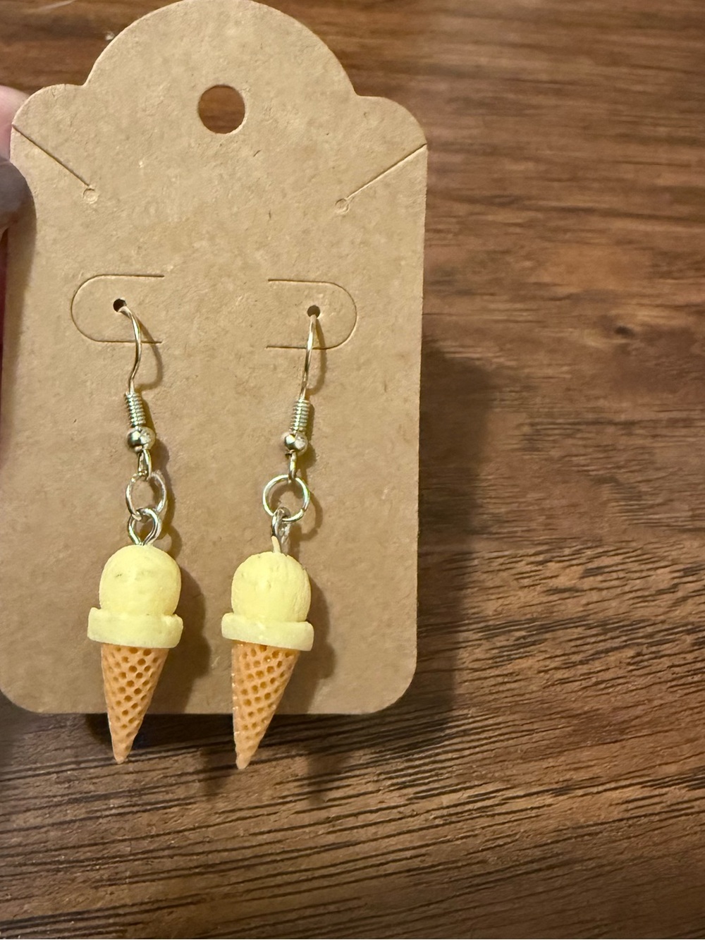 Vanilla ice cream cone earrings!